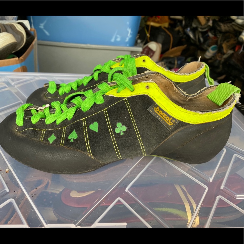 Boreal Women’s Black/Lime Leather Shoes Size 8